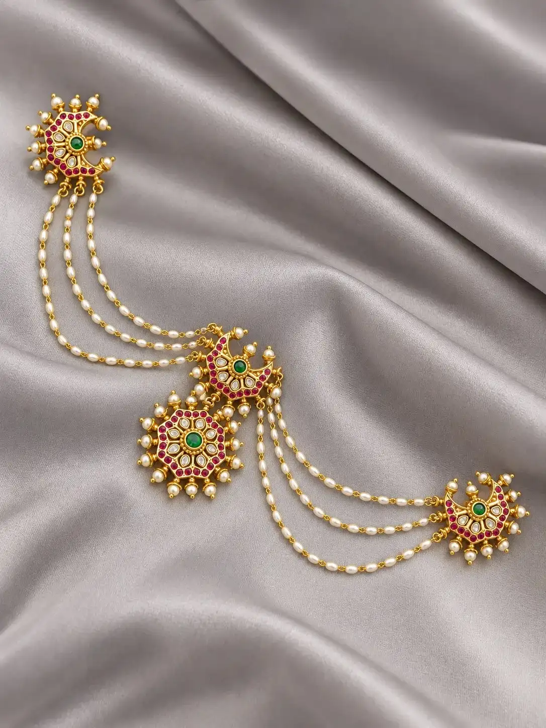 Crescent Pearl Rakodi with Side Matal